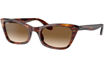 Image of Ray-Ban Lady Burbank RB2299 Sunglasses, Clear Gradient Brown Lenses, Striped Havana, 52, RB2299-954-51-52