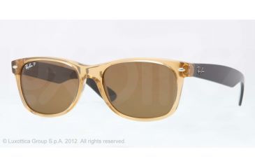 Image of Ray-Ban New Wayfarer Sunglasses, 55mm, Honey Frame, Brown Crystal Lens, Polarized 945-57-5518