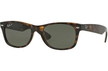 Image of Ray-Ban New Wayfarer Sunglasses, 55mm, Tortoise Frm, Crystal Green Lens, Polrizd 902-58-5518