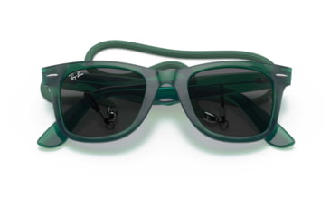 Image of Ray-Ban Original Wayfarer RB2140 Sunglasses, Transparent Green, Dark Grey Lenses, 50, RB2140-6615B1-50