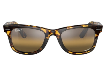 Image of Ray-Ban RB2140 Original Wayfarer Sunglasses, Yellow Havana Frame, Silver/Brown Chromance Lens, Polarized, 50, RB2140-1332G5-50