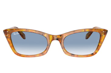 Image of Ray-Ban RB2299 Lady Burbank Sunglasses - Womens, Amber Tortoise Frame, Clear Gradient Blue Lens, 55, RB2299-13423F-55