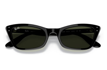 Image of Ray-Ban RB2299 Lady Burbank Sunglasses - Womens, Black Frame, Green Lens, 55, RB2299-901-31-55