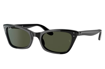 Image of Ray-Ban RB2299 Lady Burbank Sunglasses - Womens, Black Frame, Green Lens, 55, RB2299-901-31-55