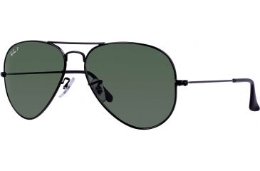 Image of Ray-Ban RB 3025 Sunglasses Styles - Black Frame / Crystal Green Polarized 55 mm Diameter Lenses, 002-58-5514
