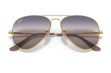 Image of Ray-Ban RB3689 Aviator Metal ll Sunglasses - Mens, Pink Gradient Blue Lenses, Arista, 55, RB3689-001-GE-55