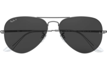 Image of Ray-Ban RB3689 Aviator Sunglasses - Men's, Gunmetal, 55mm,  Black Lens, RB3689-004-48-55