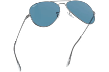 Image of Ray-Ban RB3689 Aviator Sunglasses - Men's, Gunmetal, 55mm, Blue Lens, RB3689-004-S2-55