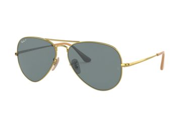 Image of Ray-Ban RB3689 Aviator Sunglasses - Men's, Gold, Blue Classic Lens, RB3689-9064S2-58