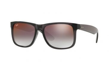 Image of Ray-Ban RB4165 Sunglasses 606/U0-55 - Trasparent Grey Frame, Grey Gradient Mirror Red Lenses