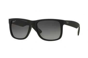 Image of Ray-Ban RB4165 Sunglasses 622/T3-55 - Black Rubber Frame, Polar Grey Gradient Lenses