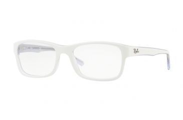 Image of Ray-Ban RX5268 Eyeglass Frames 5737-55 - Top White On Trasparent Frame