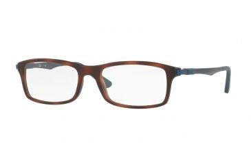 Image of Ray-Ban RX7017 Eyeglass Frames 5574-54 - Matte Red Havana Frame