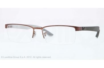 Image of Ray-Ban RX8412 Eyeglass Frames 2758-54 - Dark Matte Brown Frame, Demo Lens Lenses