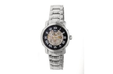 Image of Reign Kahn Automatic Skeleton Dial Bracelet Watch, Black REIRN4302