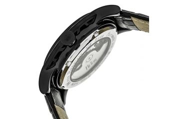 Image of Reign Mens Stavros Automatic Skeleton Dial Crocodile-Embossed Leather Strap Watch Black Bezel, Black/Circle-shaped Case, Black/analog Dial, Black Hands REIRN3705