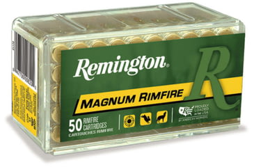 Remington Magnum Rimfire .22 Winchester Magnum Rimfire 40 Grain Jacketed Hollow Point Brass Cased Rimfire Ammunition, 50, JHP