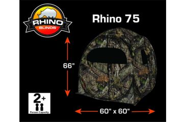 Image of Rhino Blinds 75 Hunting Ground Blind RTE Hunting, Realtree Edge, 60inx60inx66in, R75-RTE