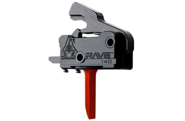 Image of RISE Armament Rave 140 Drop-In Trigger w/ Anti Walk Pins, Flat, 3.5lb Pull Weight, Black/Red, T017F-RED