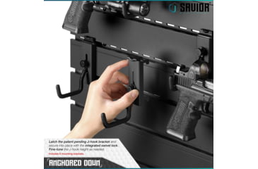 Image of Savior Equipment Wall Rack System 5 Panel Kit w/Attachments, Black, 24x30.25x0.63in, WRS-HALF-A3P6-BK