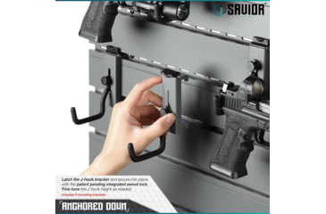 Image of Savior Equipment Wall Rack System 5 Panel Kit w/Attachments, Gray, 24x30.25x0.63in, WRS-HALF-A3P6-GS