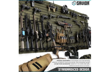 Image of Savior Equipment Wall Rack System 5 Panel Kit w/Attachments, OD Green, 24in x 30.25in x 0.63in, OD Green, 24in x 30.25in x 0.63in, WRS-HALF-A3P6-OG