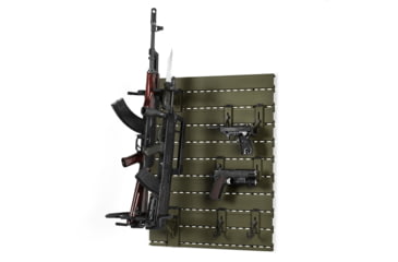 Image of Savior Equipment Wall Rack System 5 Panel Kit w/Attachments, OD Green, 24in x 30.25in x 0.63in, OD Green, 24in x 30.25in x 0.63in, WRS-HALF-A3P6-OG