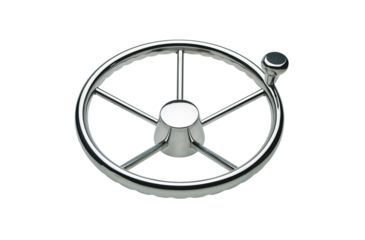 Image of Schmitt &amp; Ongaro Marine 170 13.5&quot; Stainless 5-Spoke Destroyer Wheel w/ Stainless Cap and FingerGrip Rim - Fits 3/4&quot; Tapered Shaft Helm 44213
