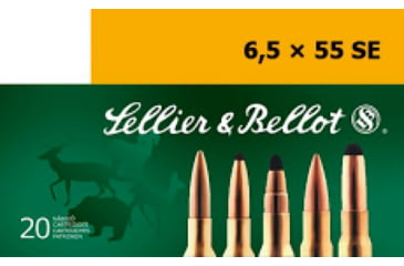 Sellier & Bellot 6.5x55 SE 140 Grain Full Metal Jacket Rifle Ammunition, 20, FMJ