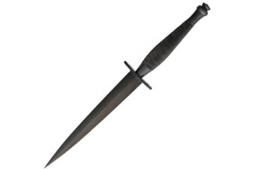 Image of Sheffield Commando Dagger Fixed Blade Knife, 6.875in, Stainless Steel, Standard Edge, Black Handle SHE026