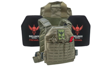 Image of Shellback Tactical Defender 2.0 Active Shooter Armor Kit with Two Level IV 1155 Plates, Ranger Green, One Size, SBT-9040-1155-RG