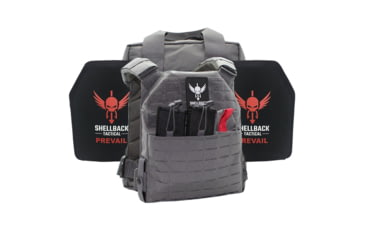 Image of Shellback Tactical Defender 2.0 Active Shooter Armor Kit with Two Level IV 1155 Plates, Wolf Grey, One Size, SBT-9040-1155-WG