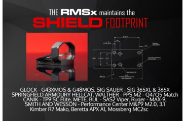 Image of Shield Sights Compact Reflex Mini Red Dot Sight, Drawer Lens 8 MOA Dot Reticle, RMSd-8MOA Glass Lens, Black, RMSd-8 Moa G