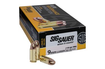 SIG SAUER Elite Ball 9 mm Luger 115 grain Full Metal Jacket Brass Cased Centerfire Pistol Ammunition Up to 25% Off