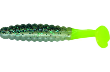 Image of Slider Crappie Panfish Grub, 18, 1.5in, Baby Bass/Chartreuse, CSGF318