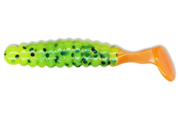 Image of Slider Crappie Panfish Grub, 18, 1.5in, Chartreuse Black/Orange, CSGGF15