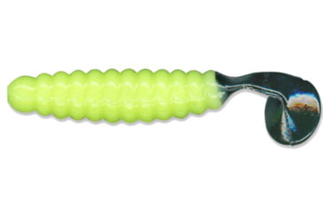 Image of Slider Crappie Panfish Grub, 18, 1.5in, Creamy Green/Black, CSGF51