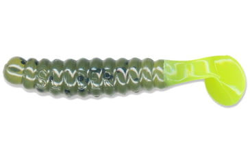 Image of Slider Crappie Panfish Grub, 18, 1.5in, Watermelon/Chartreuse, CSG815