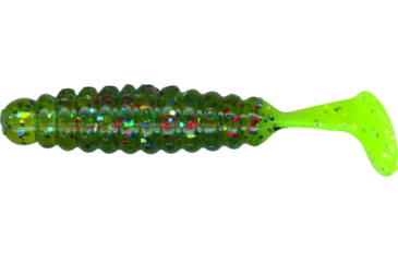 Image of Slider Crappie Panfish Grub, 18, 1.5in, Avocado Glitter/Chartreuse, CSGF88
