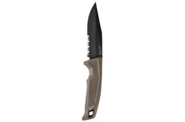 Image of SOG Specialty Knives &amp; Tools Recondo FX Fixed Blade Knives, 4.6in, Partially Serrated Edge, CRYO 440C Steel, Spear Point, FDE, GRN / TPU Handle, Black, SOG-17-22-04-57