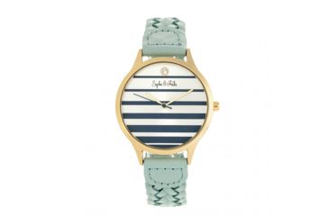 Image of Sophie And Freda Tucson Leather-Band Watch w/ Swarovski Crystals, Gold/Light Blue, One Size, SAFSF4504