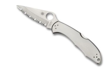 Image of Spyderco Delica 4 Pocket Folding Knife, 2.88 in, VG-10 Serrated Blade, Steel Handle, C11S