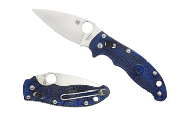 Image of Spyderco Manix2 Folding Knife, Translucent Blue FRCP Handle, BD-1 Fine Edge Blade C101PBL2