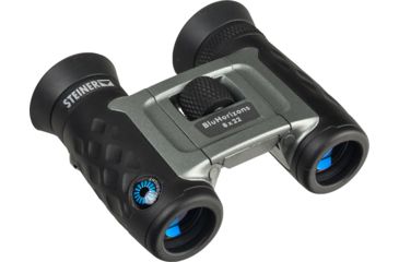 Steiner BluHorizons 8x22mm Roof Prism Binoculars, NBR Long Life Rubber Armoring, Black, 2043