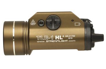 Image of Streamlight TLR-1 HL LED Rail-Mounted TacticalFlashlight, 800 Lumens w/Lithium Batteries, Flat Dark Earth Brown, 69267