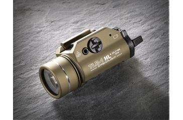 Image of Streamlight TLR-1 HL Rail-Mounted Tactical Flashlight, 800 Lumens w/Lithium Batteries, Flat Dark Earth, 69266