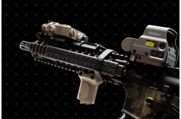 Image of Strike Industries Angled Vertical Grip with Cable Management for 1913 Picatinny Rail, FDE, Short, SI-AR-CMAG-RAIL-S-FDE