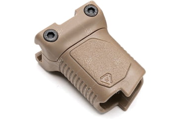 Image of Strike Industries Angled Vertical Grip with Cable Management for 1913 Picatinny Rail, FDE, Short, SI-AR-CMAG-RAIL-S-FDE