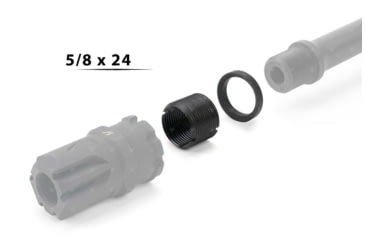 Image of Strike Industries Strike X-Comp Thread Adapter Kit 5/8in - 24 TPI - M18x1 RH, Black, One Size, SI-XCOMP-ADA-5/8-24