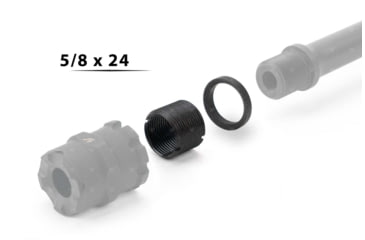 Image of Strike Industries Strike X-Comp Thread Adapter Kit for M18x1 RH, 5/8 in-24 TPI, Black, One Size, SI-XCOMP-ADA-5/8-24